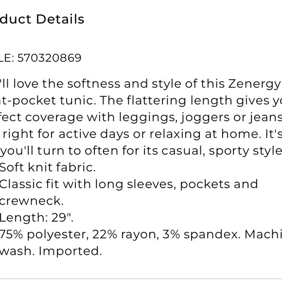 Chico’s Front Pocket Tunic and Matching Joggers - Picture 8 of 8